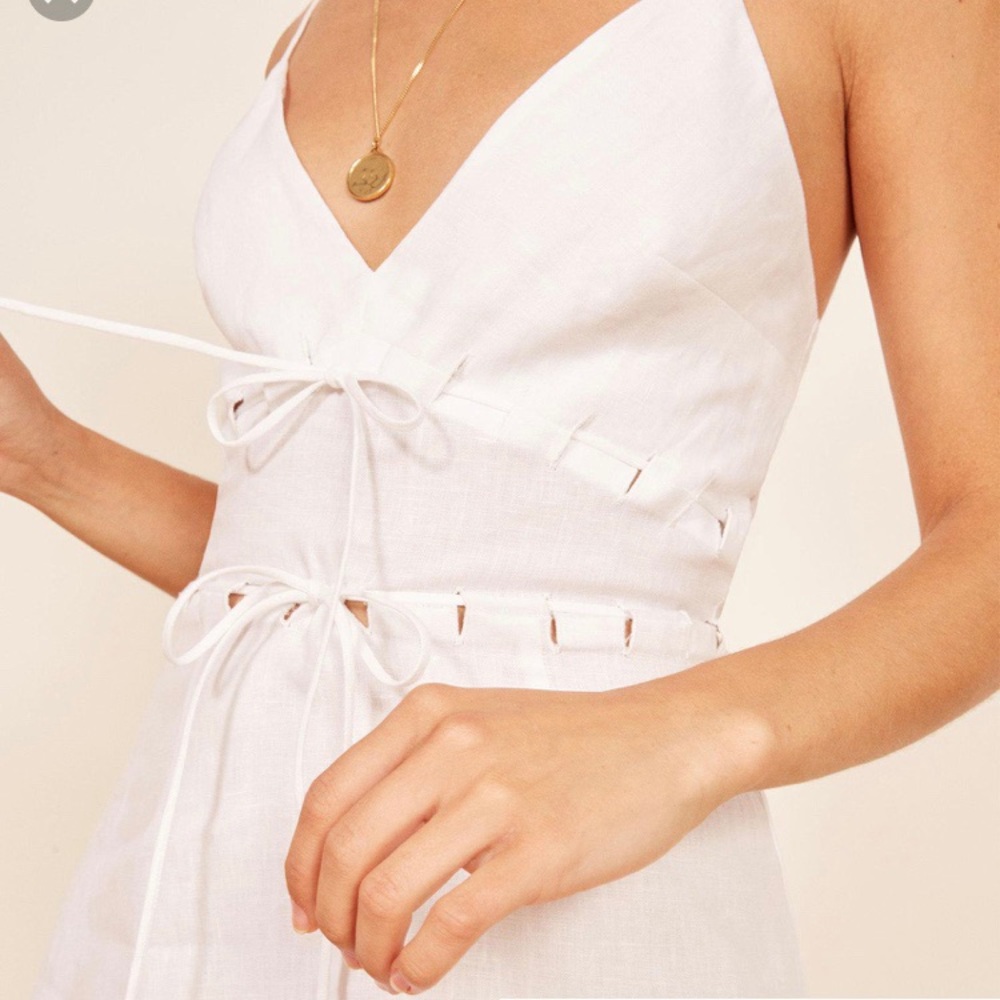 Reformation clover dress in WHITE